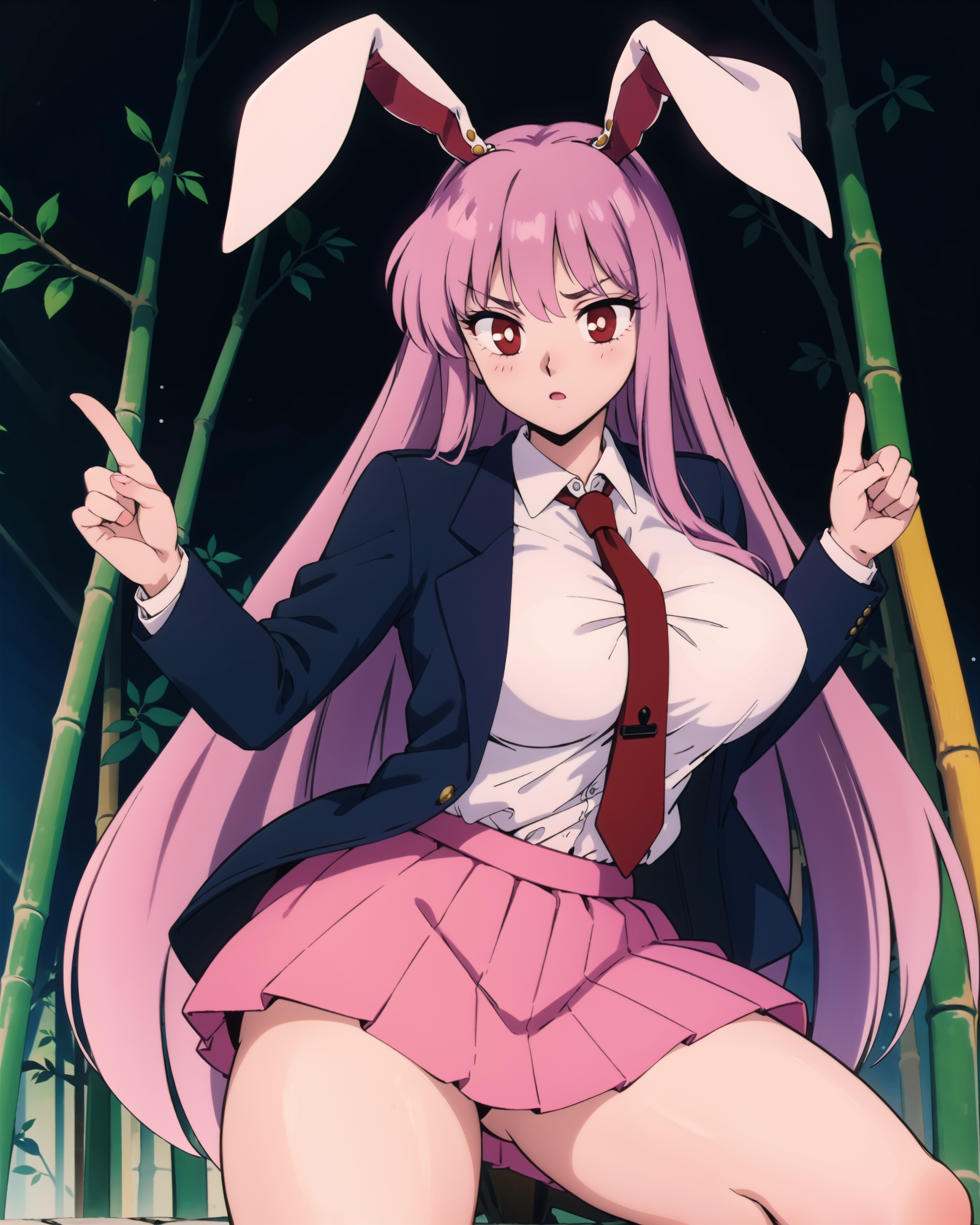 00736-2760044435-1girl, reisen udongein inaba, purple hair, very long hair, rabbit ears, (red eyes_1.4), black jacket, (open jacket), necktie, (p.png